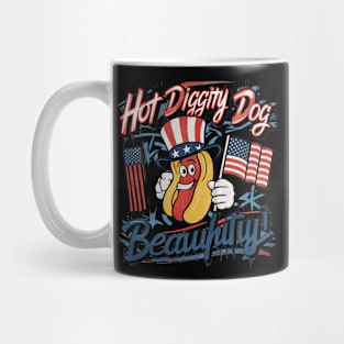 Hot Diggity Dog I Love The USA Patriotic Hot-Dog 4th of July Mug